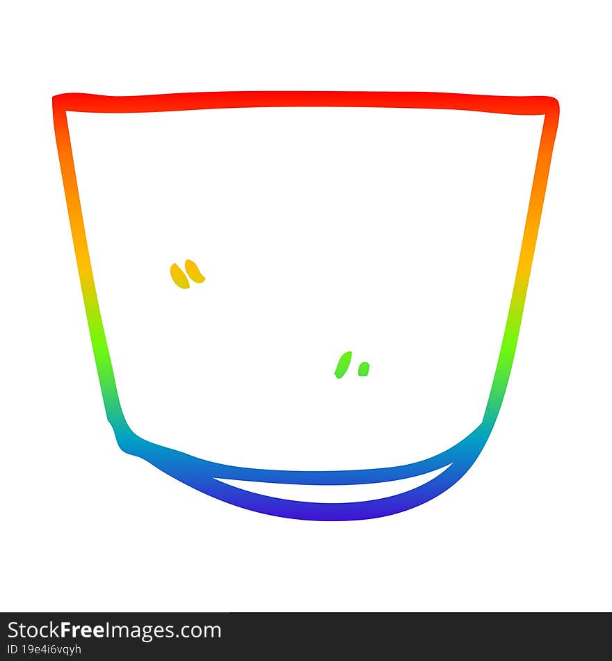 rainbow gradient line drawing cartoon glass