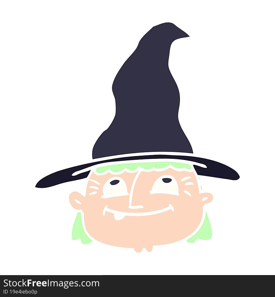 cartoon doodle witch face