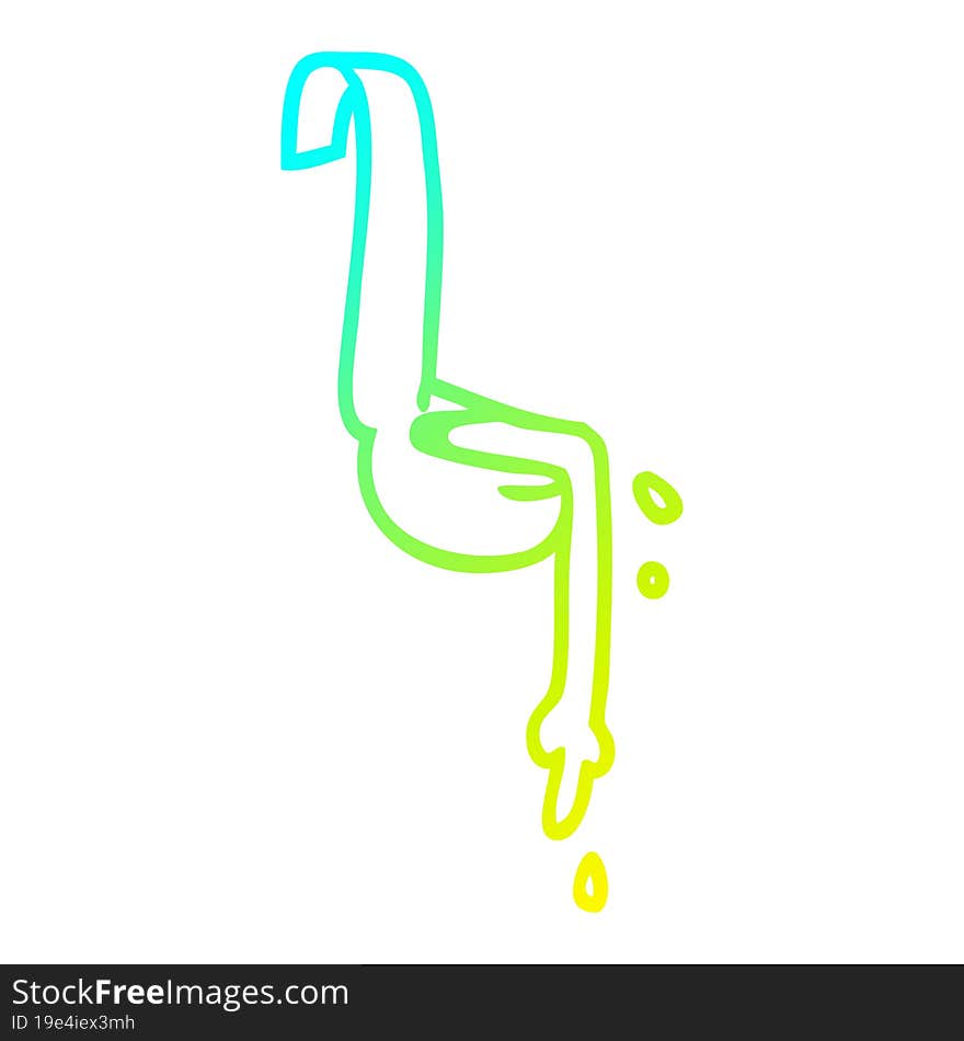 cold gradient line drawing cartoon ladle of food