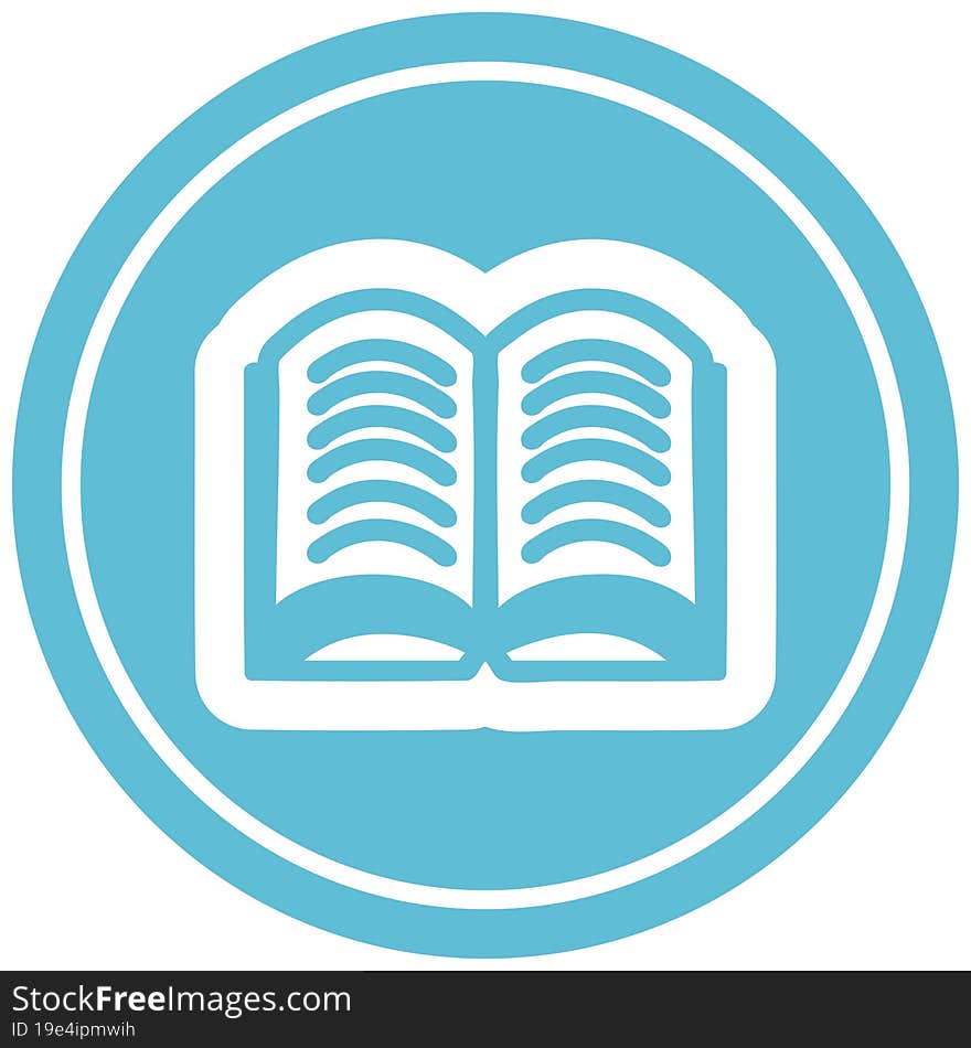 open book circular icon