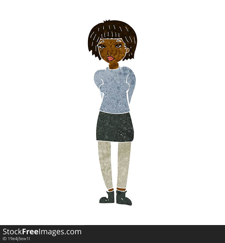 Cartoon Shy Woman