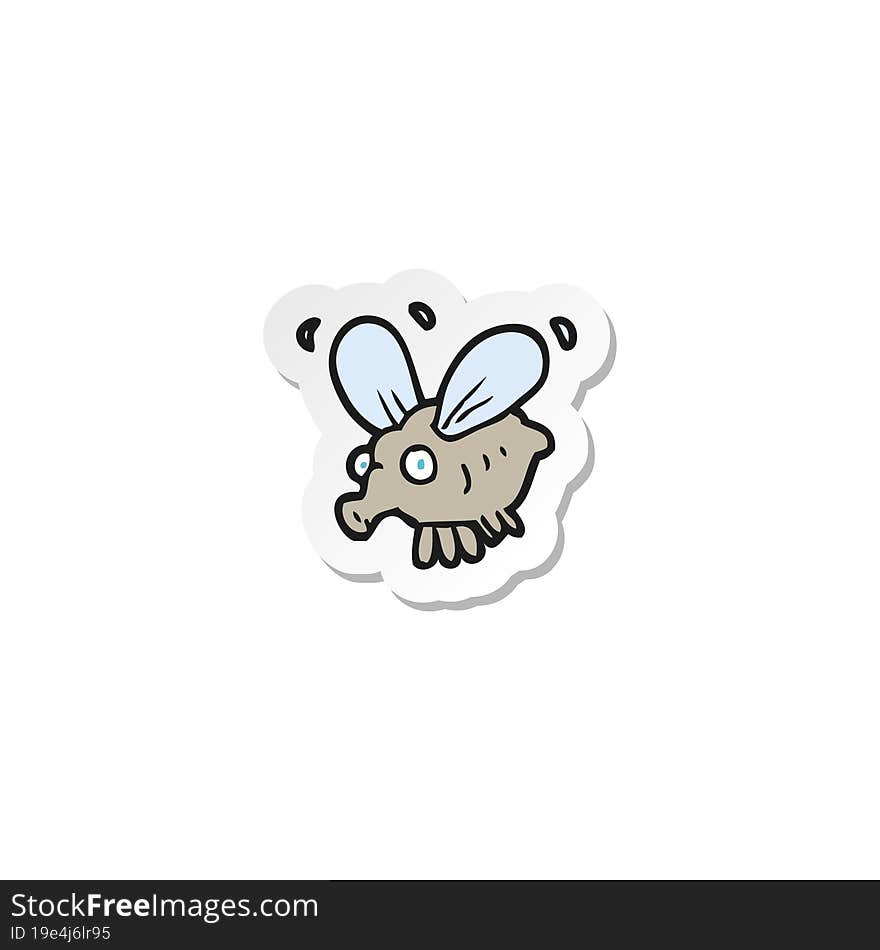 sticker of a cartoon fly