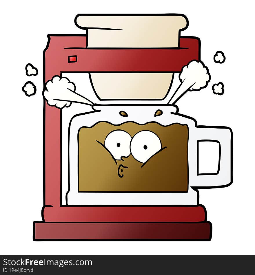 steaming hot coffee pot. steaming hot coffee pot