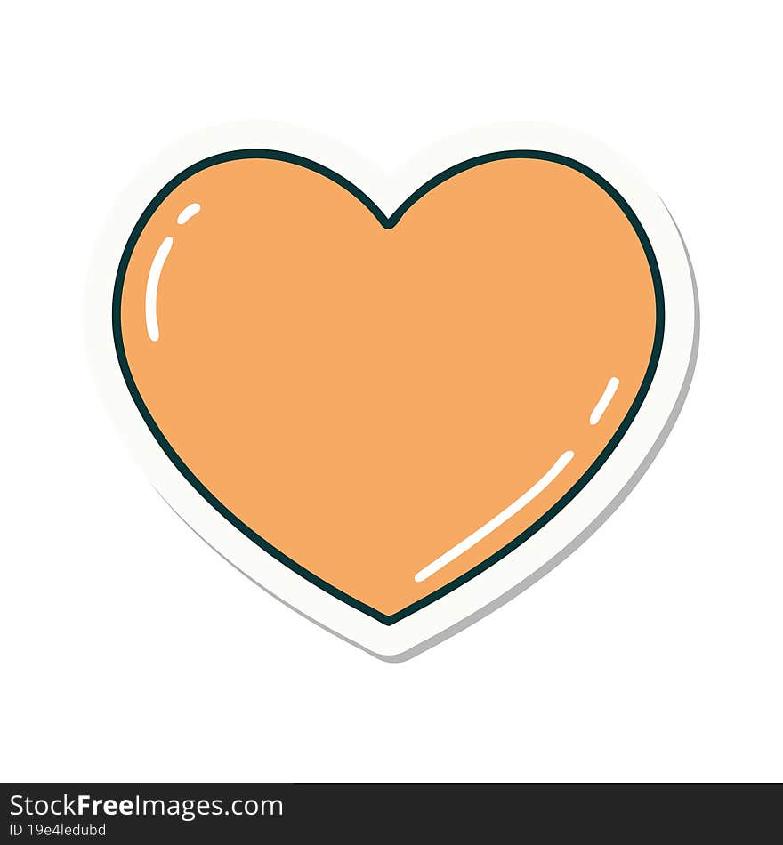 sticker of tattoo in traditional style of a heart. sticker of tattoo in traditional style of a heart