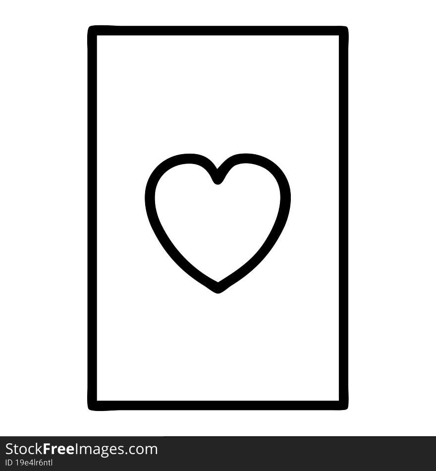 tattoo in black line style of the ace of hearts. tattoo in black line style of the ace of hearts