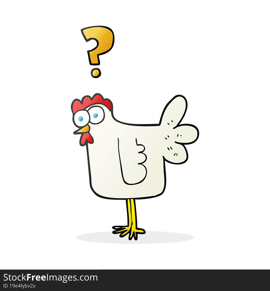 Cartoon Confused Chicken