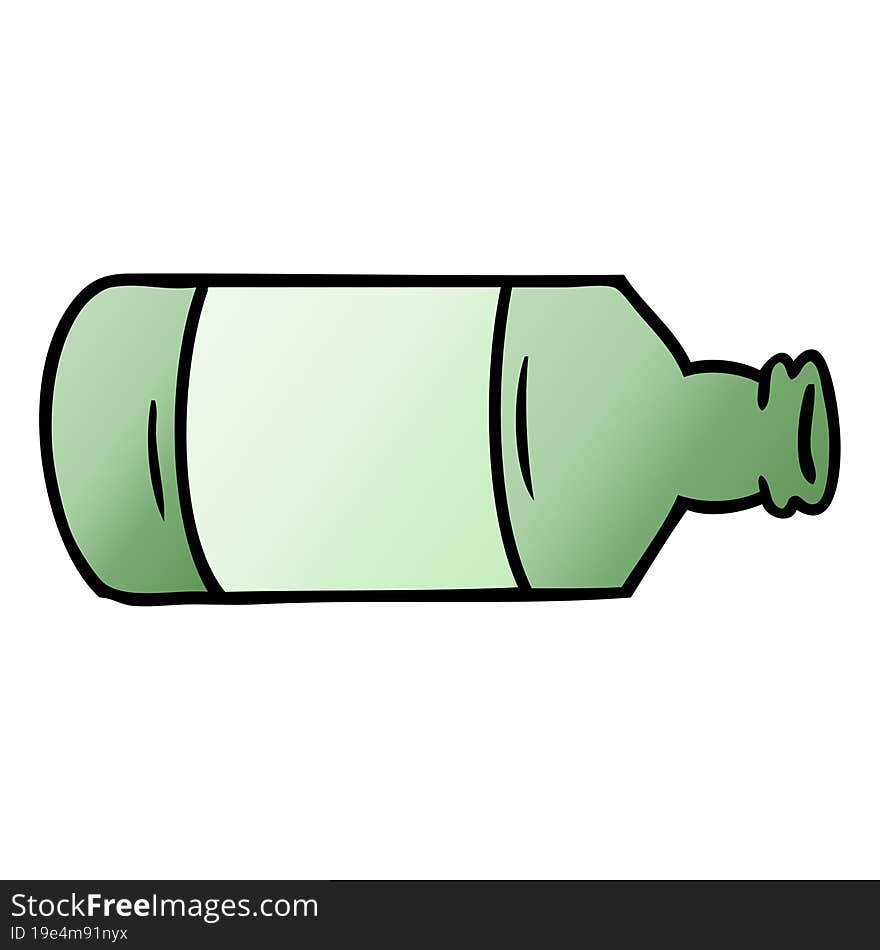 hand drawn gradient cartoon doodle of an old glass bottle