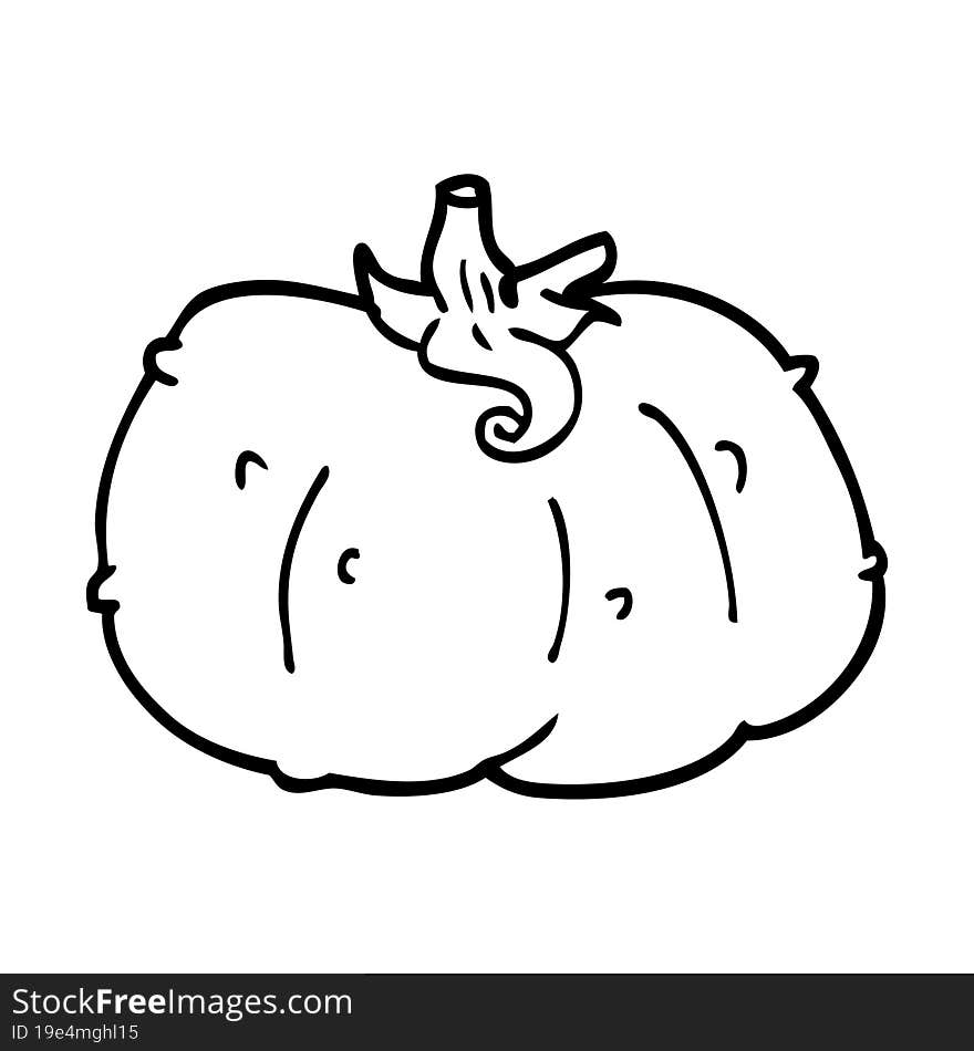 line drawing cartoon pumpkin