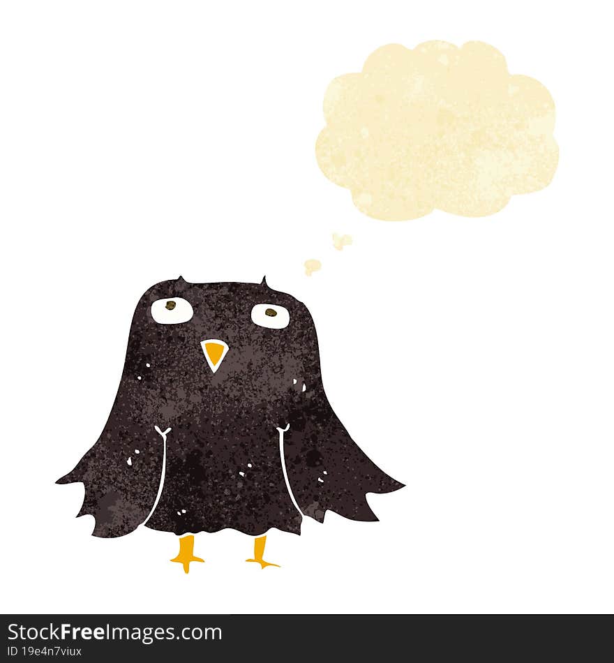 cartoon owl with thought bubble