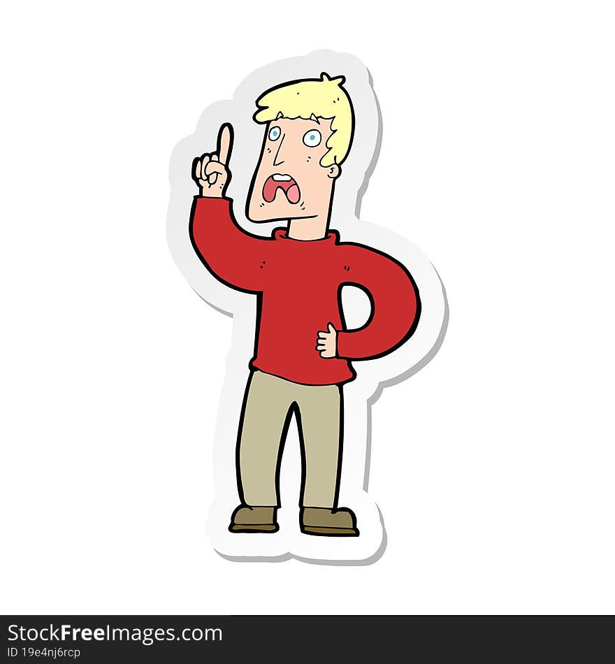 sticker of a cartoon man with complaint