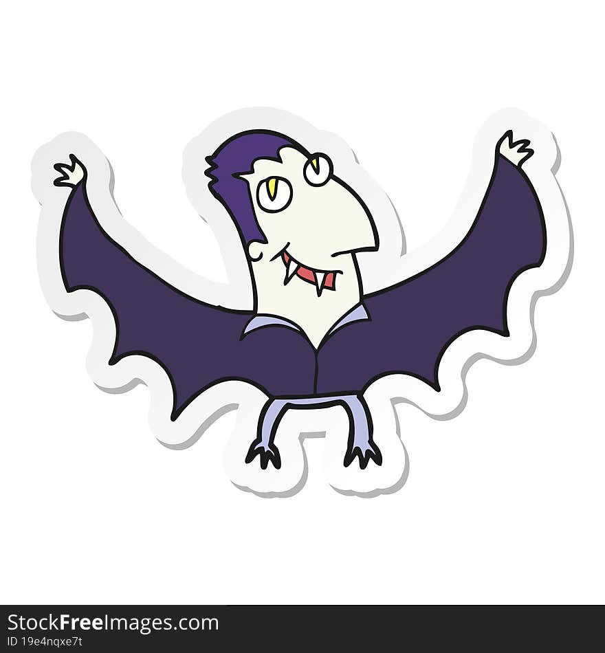 sticker of a cartoon vampire