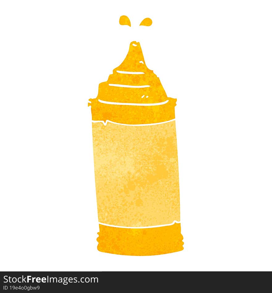 Retro Cartoon Mustard Bottle