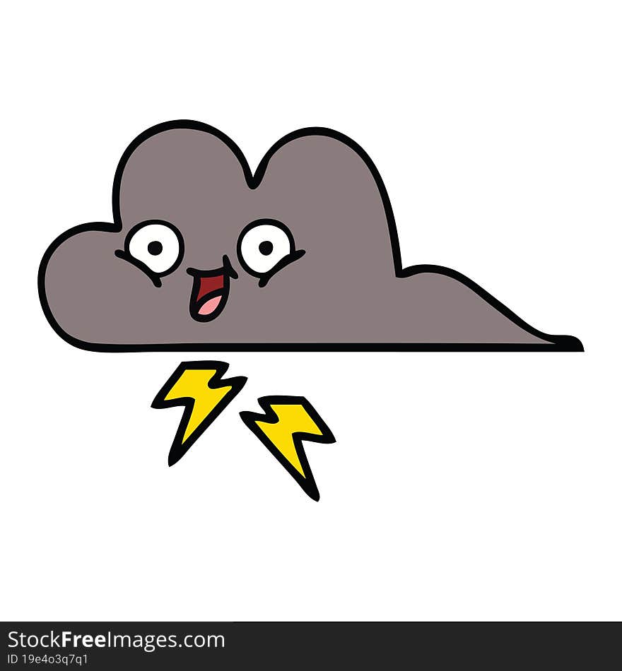 Cute Cartoon Storm Cloud