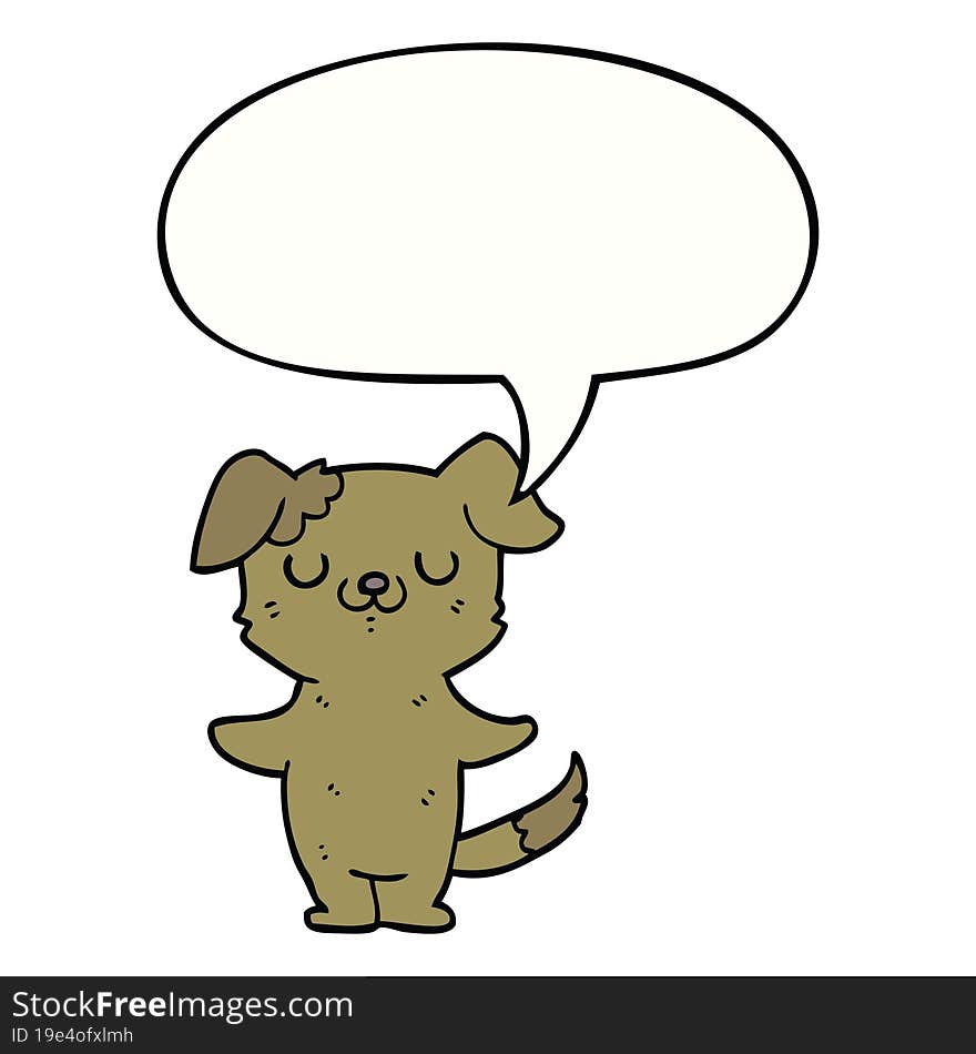 Cartoon Puppy And Speech Bubble