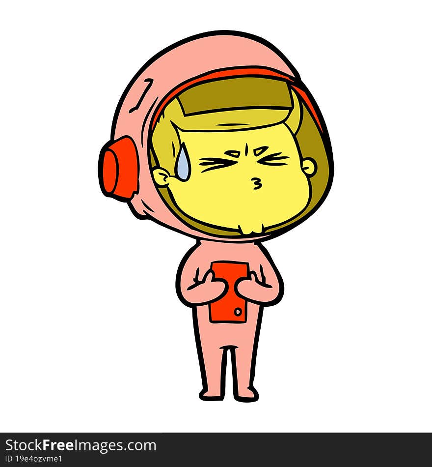 cartoon stressed astronaut. cartoon stressed astronaut