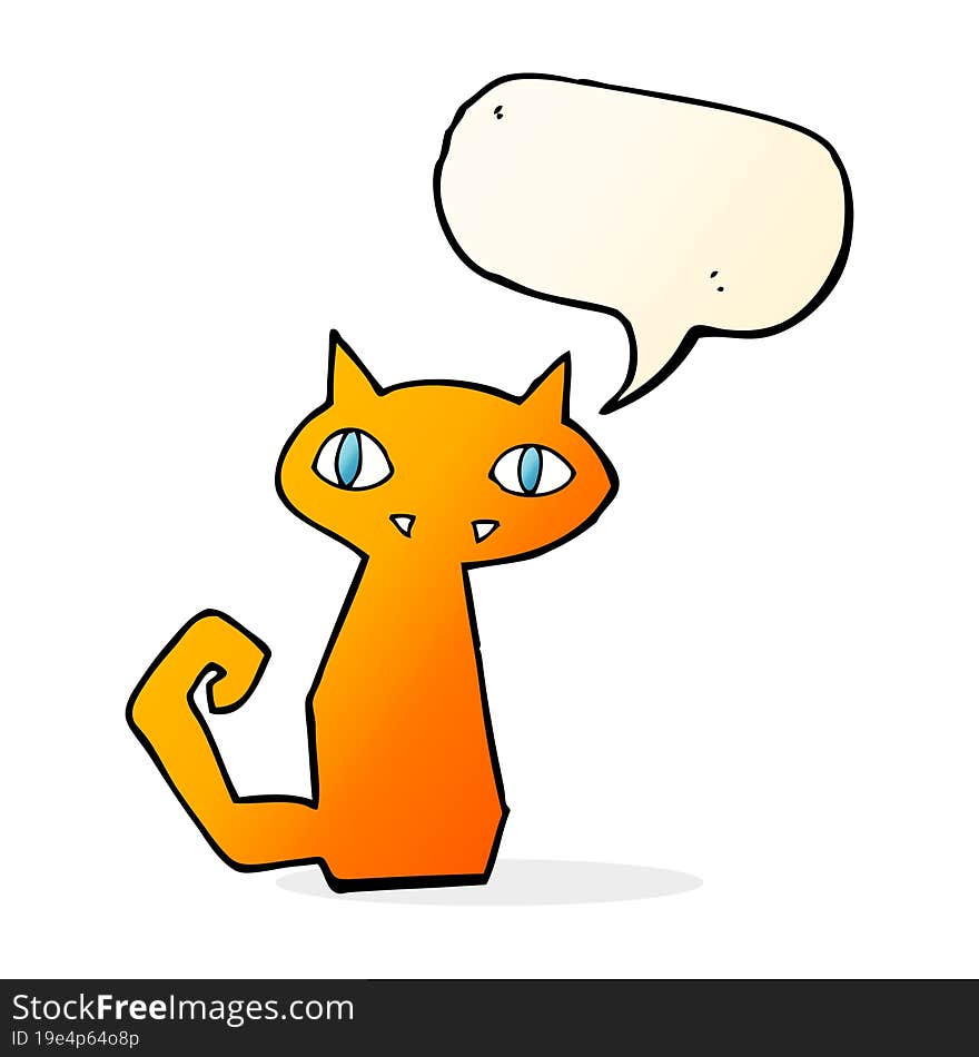 cartoon cat with speech bubble