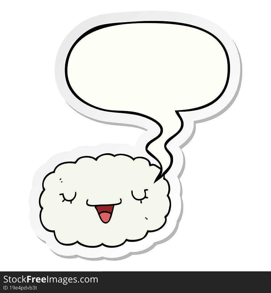 cartoon cloud with speech bubble sticker. cartoon cloud with speech bubble sticker