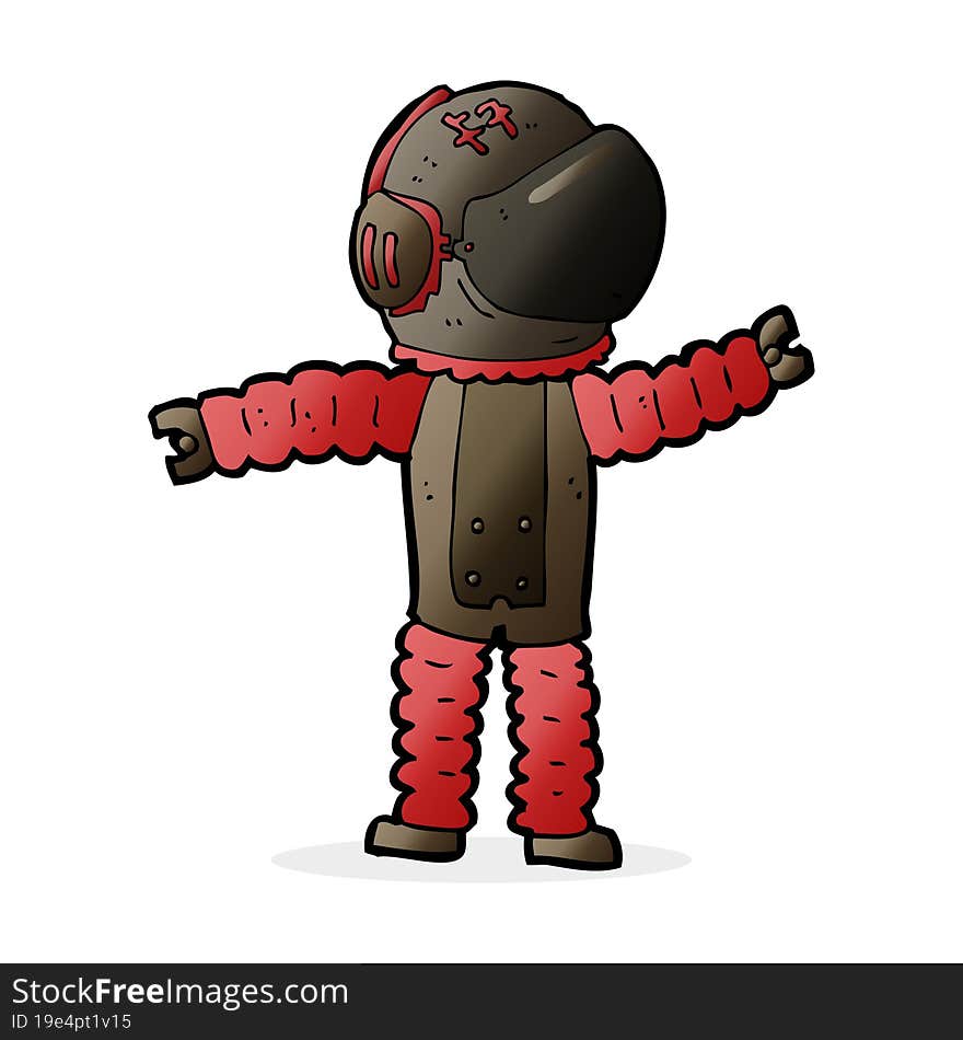 cartoon astronaut reaching