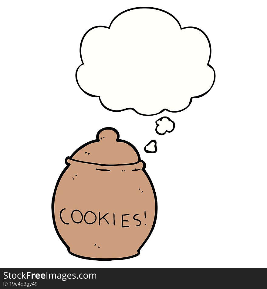 Cartoon Cookie Jar And Thought Bubble