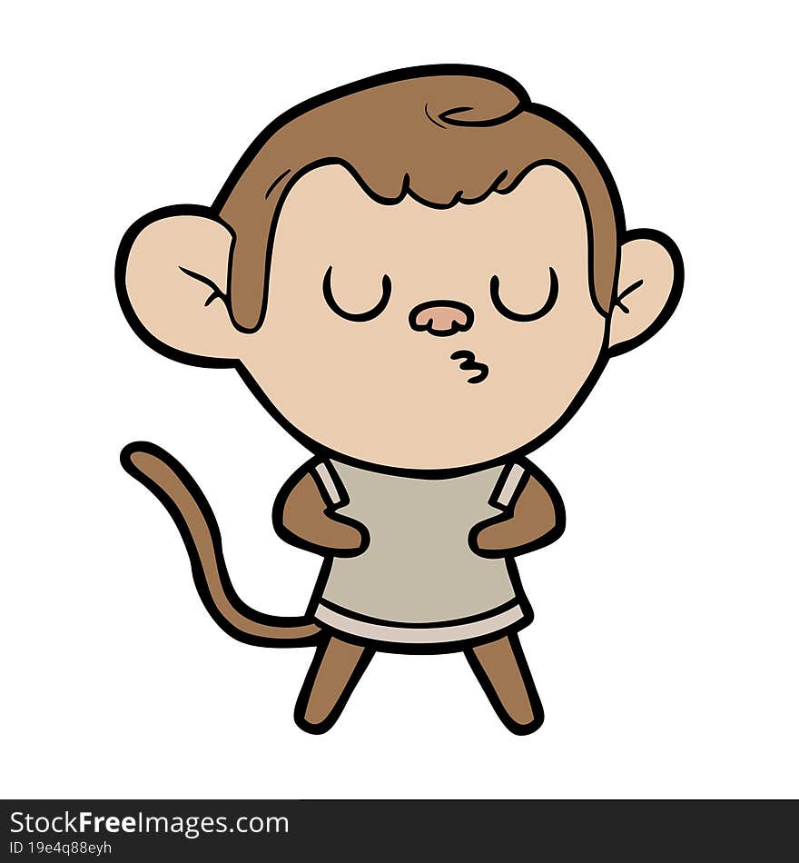 cartoon calm monkey. cartoon calm monkey