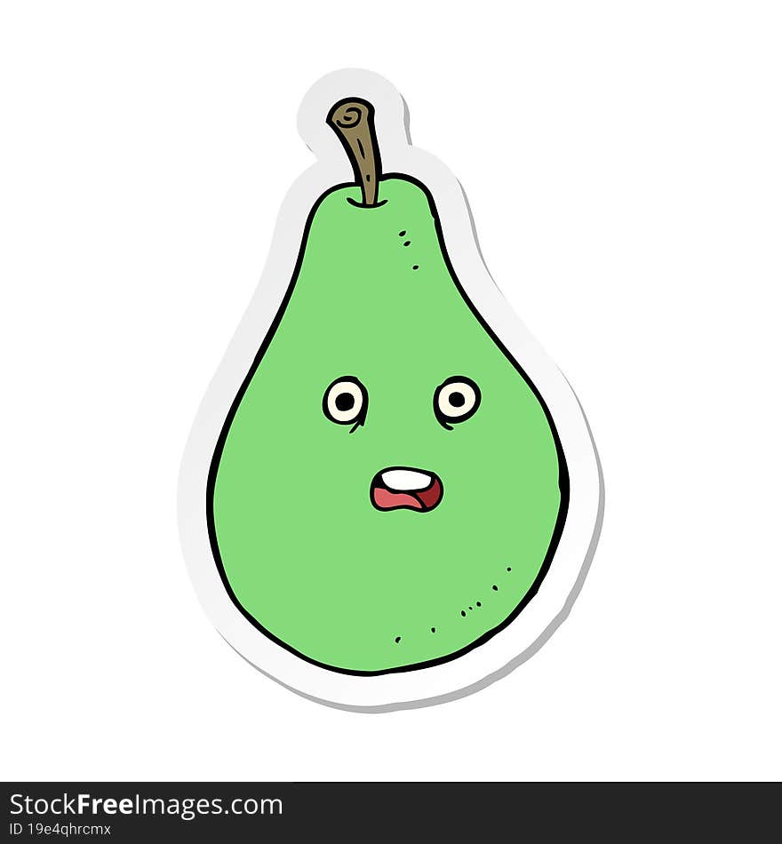 sticker of a cartoon pear