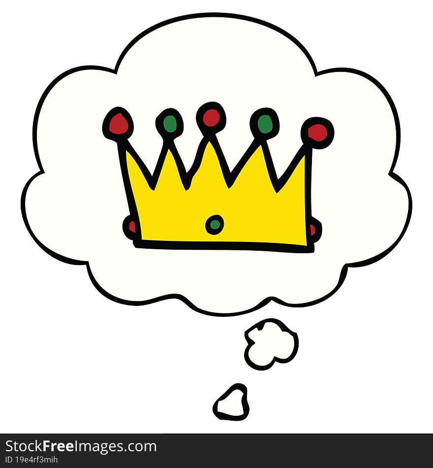 cartoon crown with thought bubble. cartoon crown with thought bubble