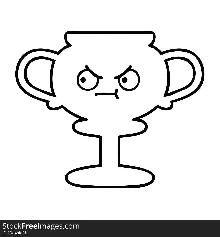 line drawing cartoon trophy