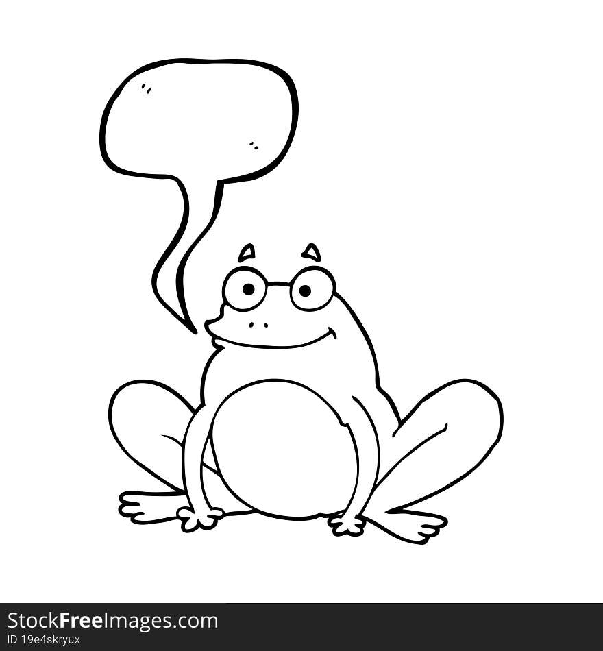 speech bubble cartoon happy frog