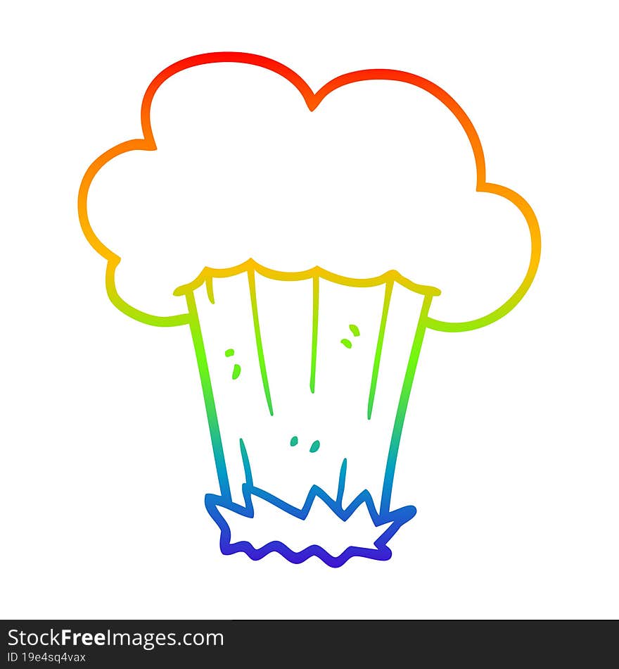 Rainbow Gradient Line Drawing Cartoon Boom