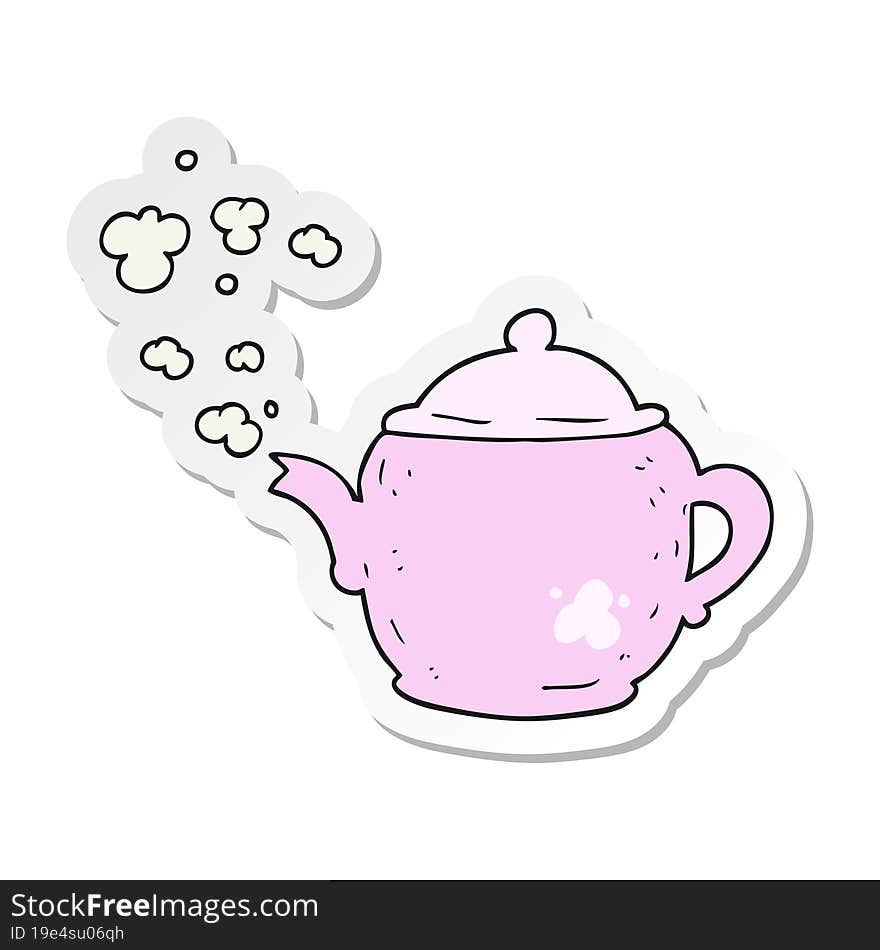 sticker of a cartoon teapot