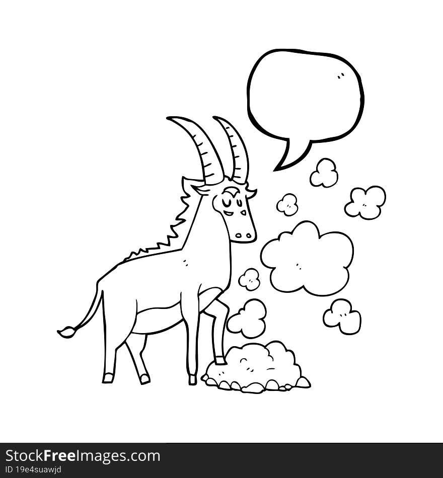 speech bubble cartoon antelope