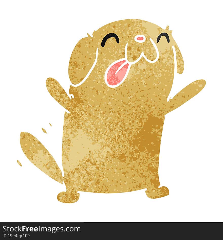 retro cartoon kawaii of a cute dog