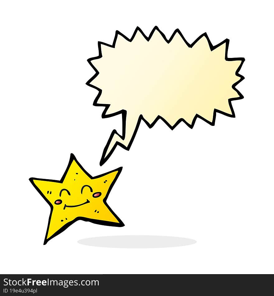 cartoon star character with speech bubble