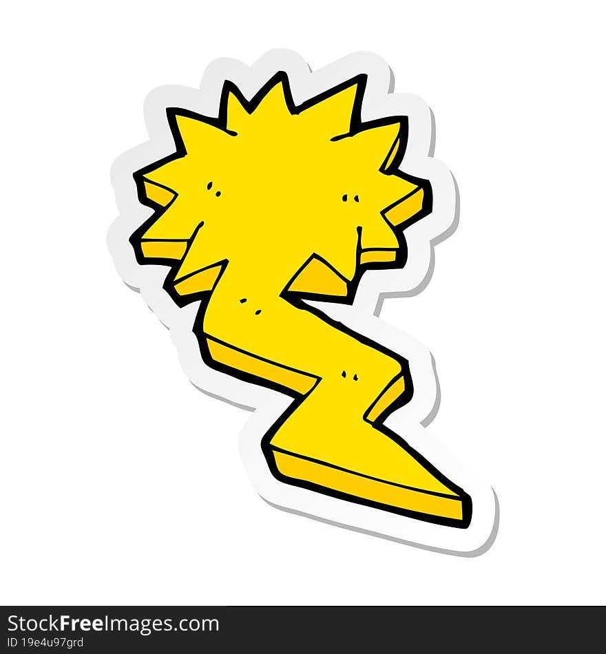 Sticker Of A Cartoon Lightning Bolt Symbol