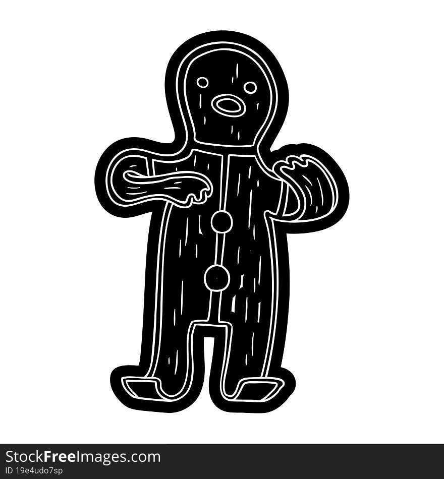 cartoon icon drawing of a gingerbread man