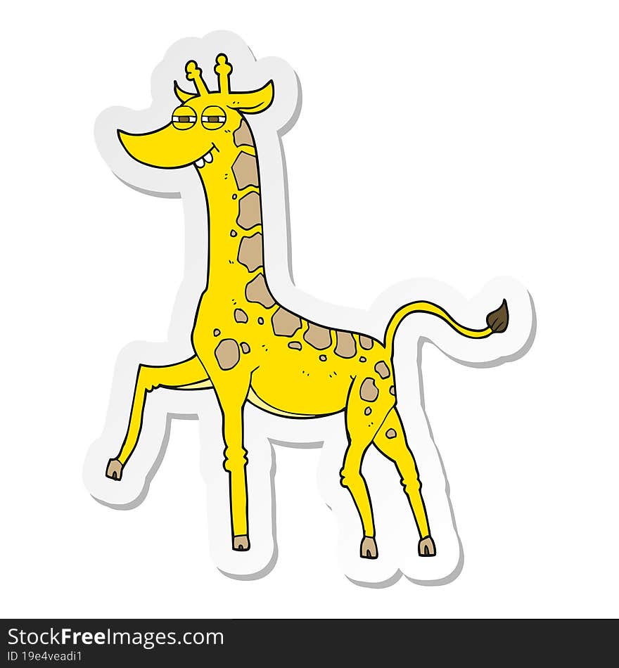 sticker of a cartoon giraffe