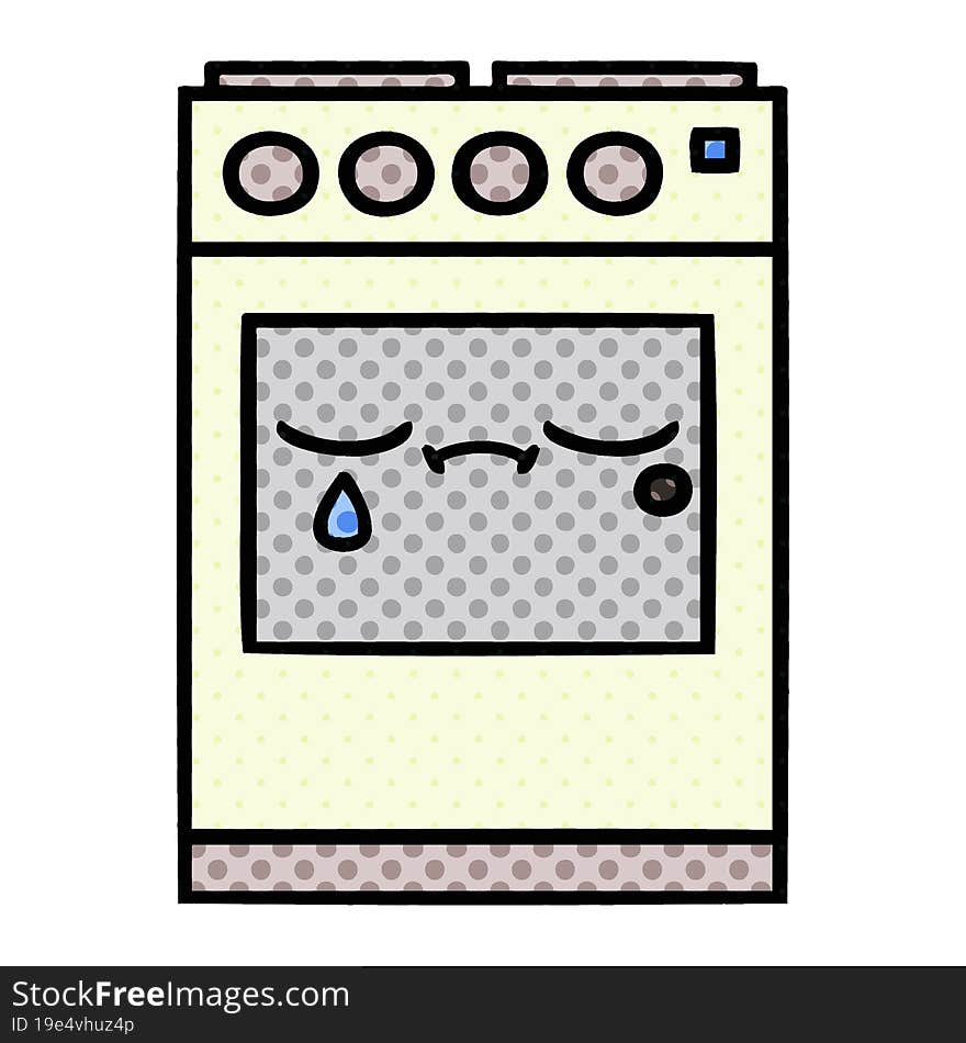 Comic Book Style Cartoon Kitchen Oven