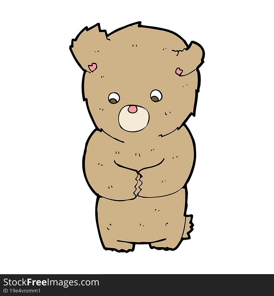 cartoon shy teddy bear