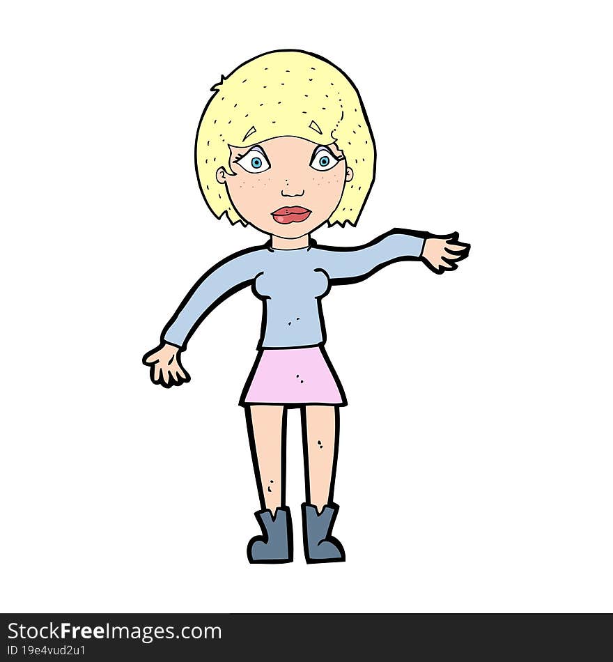 cartoon surprised woman