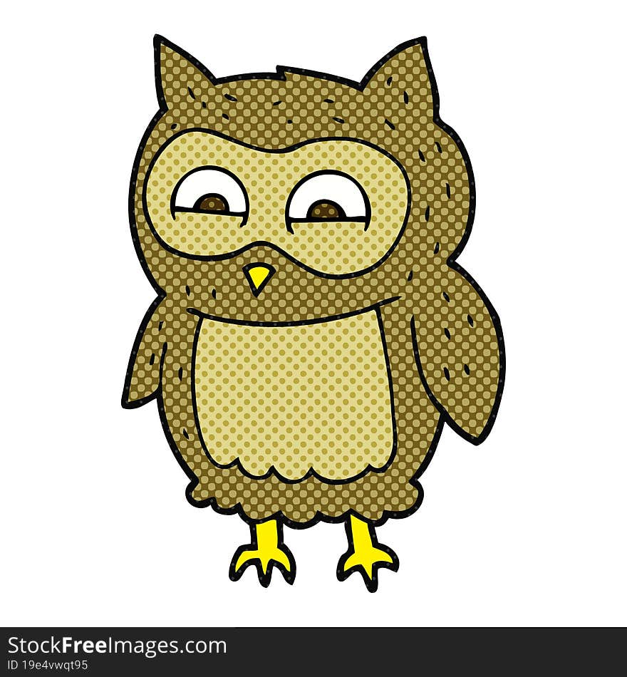 freehand drawn cartoon owl