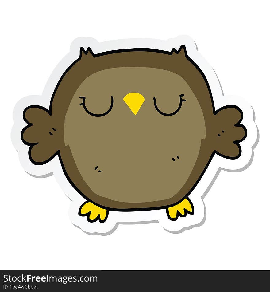 sticker of a cartoon owl