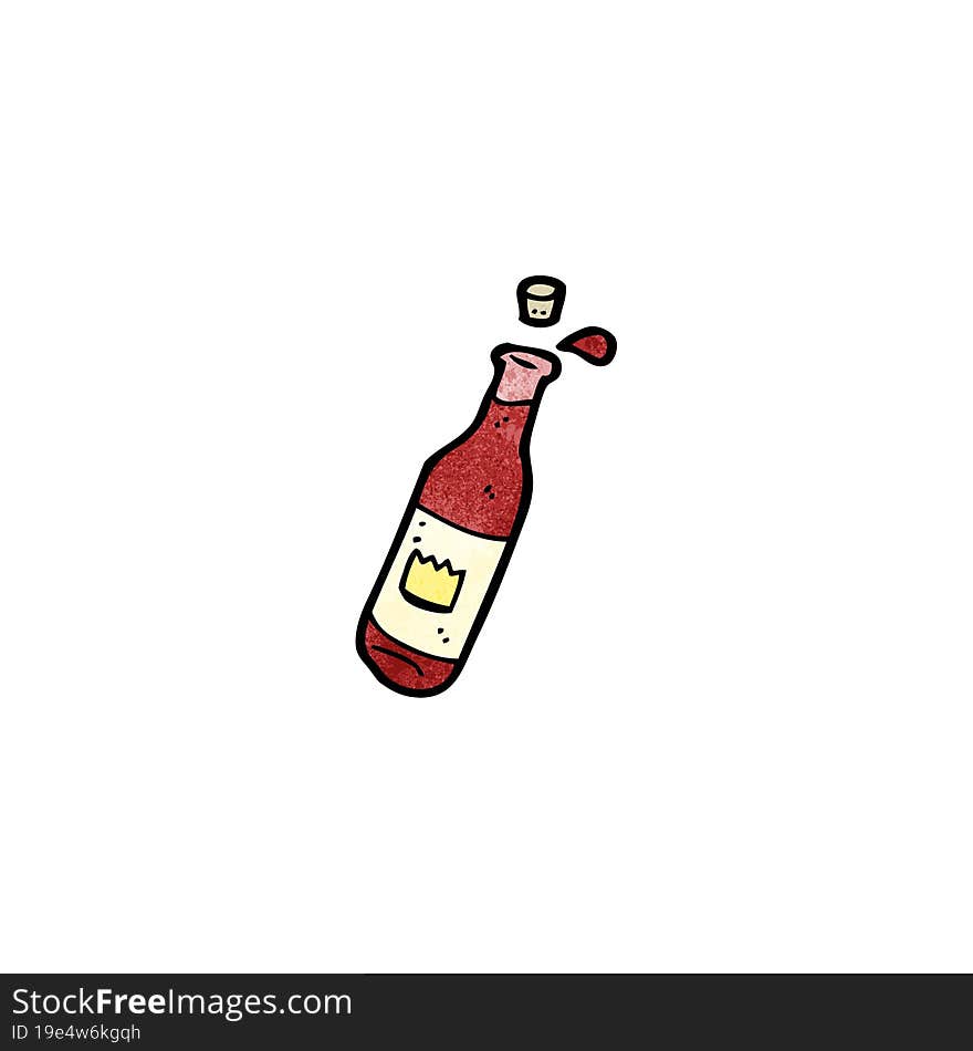 cartoon red wine bottle