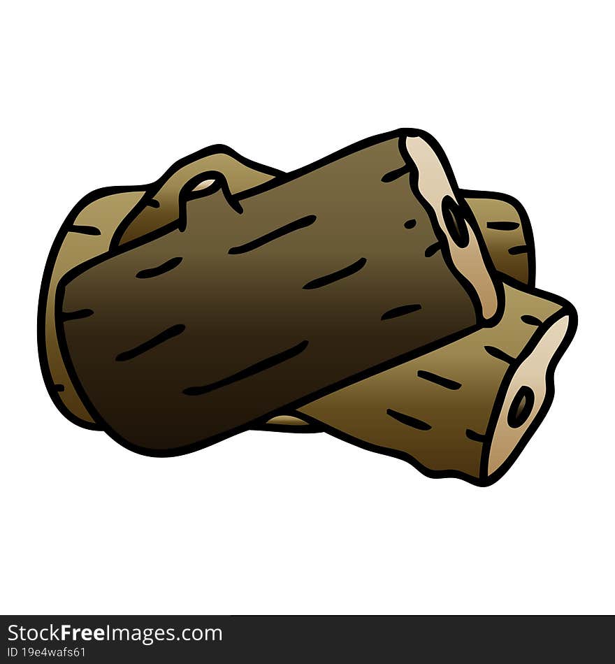 quirky gradient shaded cartoon log