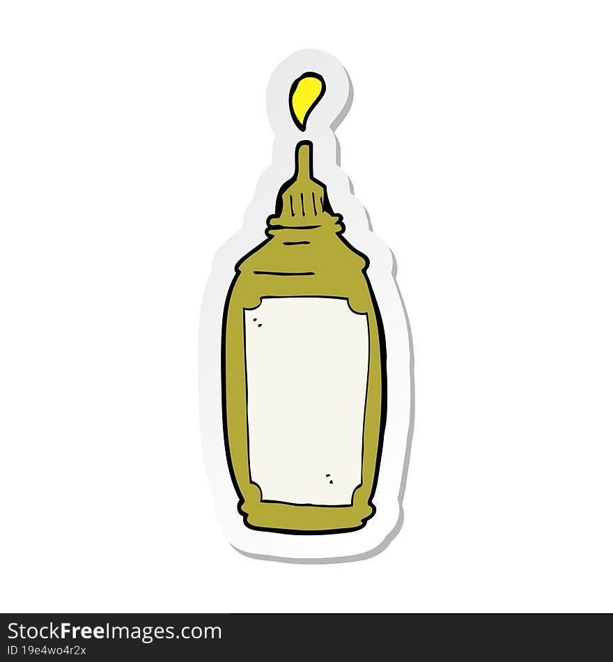 sticker of a cartoon mustard bottle