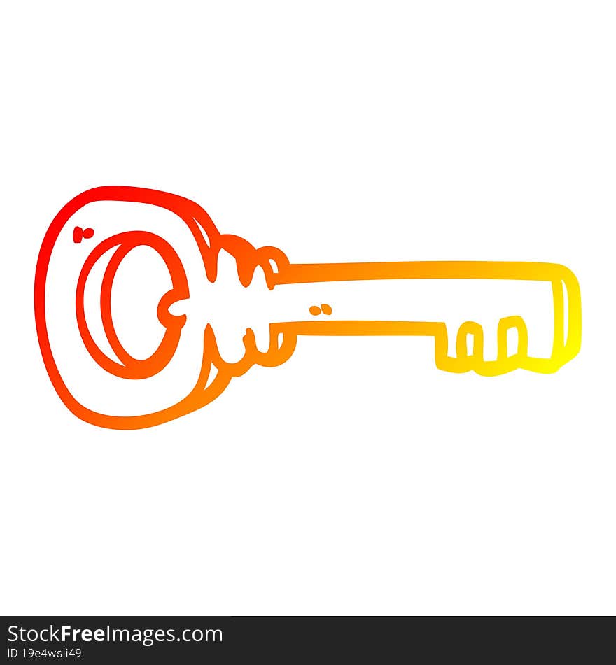 Warm Gradient Line Drawing Cartoon Metal Key