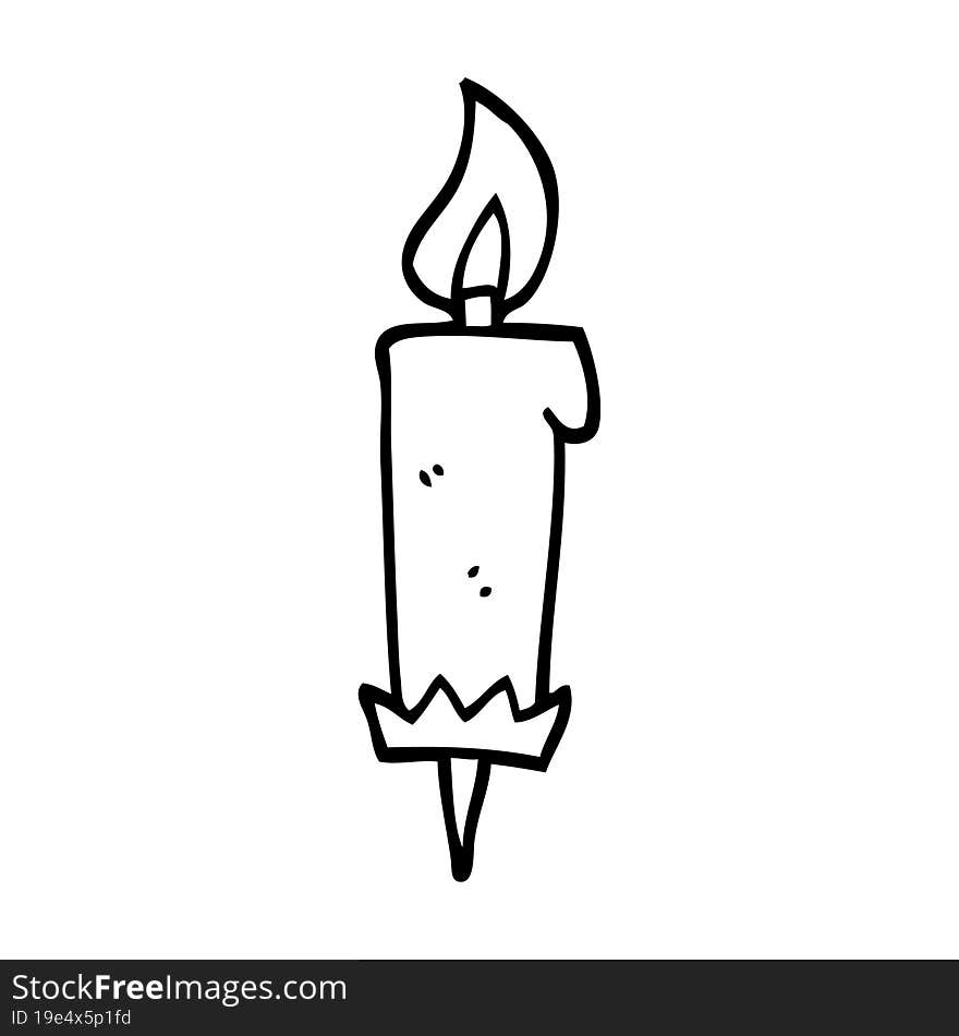 line drawing cartoon birthday candle