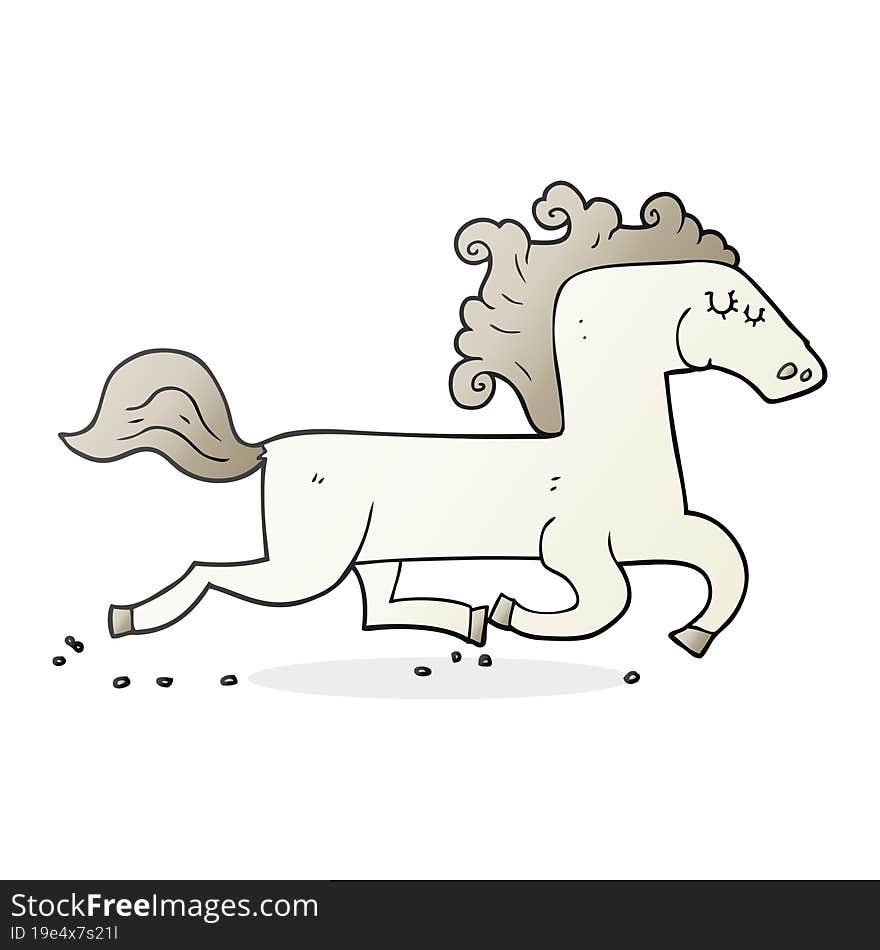 cartoon running horse