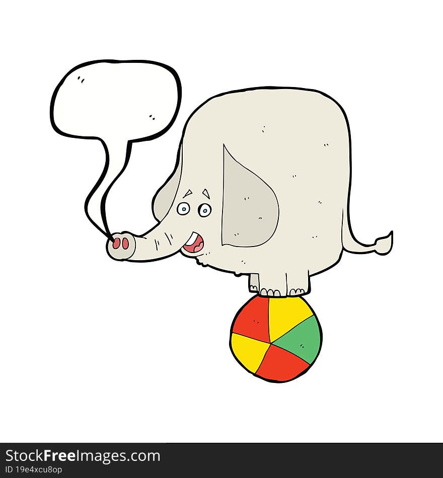 cartoon circus elephant with speech bubble