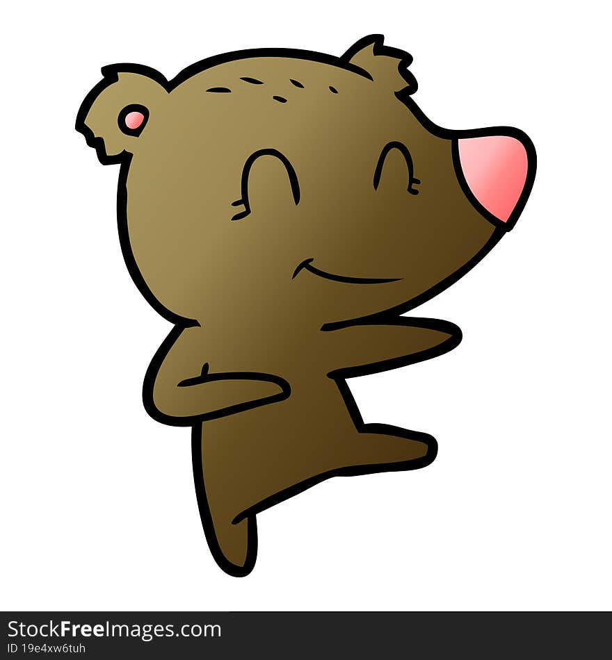 smiling dancing bear cartoon. smiling dancing bear cartoon