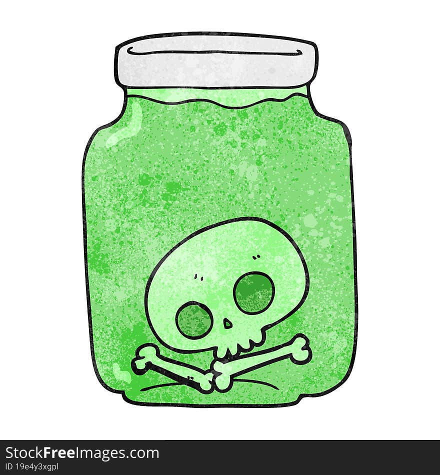 textured cartoon jar with skull